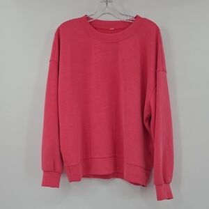 lululemon athletica Perfectly Oversized Vibrant Pink Crew Neck Sweater Size 10